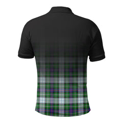 McKenzie Dress Modern Tartan Crest Polo Shirt - Thistle Black Style