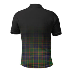 McMillan Hunting Modern Tartan Crest Polo Shirt - Thistle Black Style