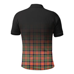 Stewart Royal Ancient Tartan Crest Polo Shirt - Thistle Black Style