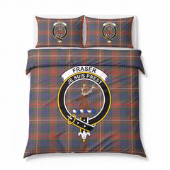 Fraser (of Lovat) Hunting Modern Tartan Crest Bedding Set