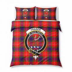 Fraser (of Lovat) Modern Tartan Crest Bedding Set