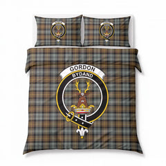 Gordon Weathered Tartan Crest Bedding Set