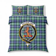Sutherland Old Ancient Tartan Crest Bedding Set