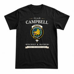 Campbell Ancient 01 Tartan Crest Mischief and Mayhem T-shirt