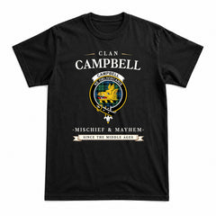 Campbell Ancient 02 Tartan Crest Mischief and Mayhem T-shirt