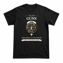 Gunn Weathered Tartan Crest Mischief and Mayhem T-shirt