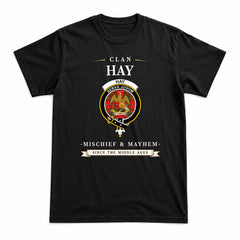 Hay Modern Tartan Crest Mischief and Mayhem T-shirt