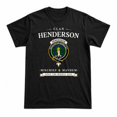 Henderson Modern Tartan Crest Mischief and Mayhem T-shirt