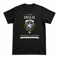 Inglis Modern Tartan Crest Mischief and Mayhem T-shirt