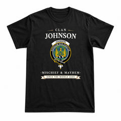 Johnson Ancient Tartan Crest Mischief and Mayhem T-shirt