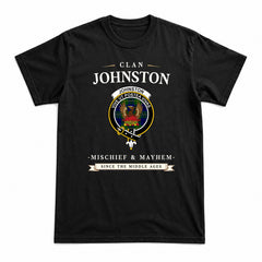 Johnston of Caskieben Tartan Crest Mischief and Mayhem T-shirt