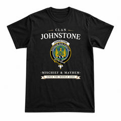Johnstone Ancient Tartan Crest Mischief and Mayhem T-shirt