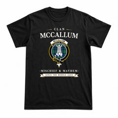 McCallum Ancient Tartan Crest Mischief and Mayhem T-shirt