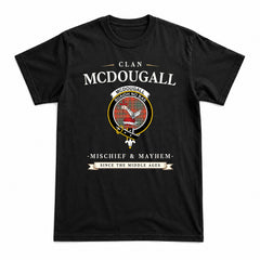 McDougall Ancient Tartan Crest Mischief and Mayhem T-shirt