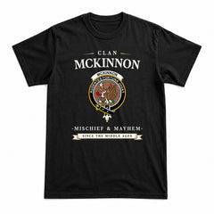 McKinnon Ancient Tartan Crest Mischief and Mayhem T-shirt