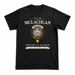 McLachlan Weathered Tartan Crest Mischief and Mayhem T-shirt