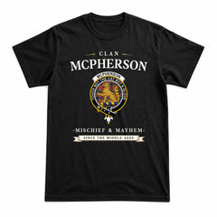 McPherson Ancient Tartan Crest Mischief and Mayhem T-shirt