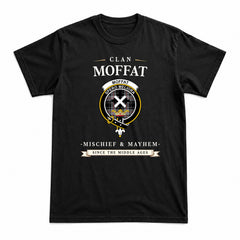 Moffat Modern Tartan Crest Mischief and Mayhem T-shirt