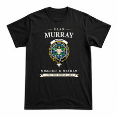 Murray of Atholl Ancient Tartan Crest Mischief and Mayhem T-shirt