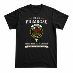 Primrose Tartan Crest Mischief and Mayhem T-shirt