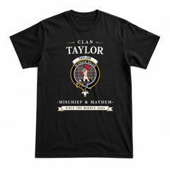 Taylor Weathered Tartan Crest Mischief and Mayhem T-shirt