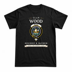 Wood Tartan Crest Mischief and Mayhem T-shirt