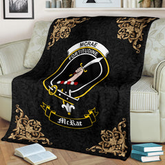 McRae Crest Tartan Premium Blanket Black
