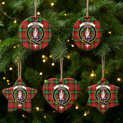 Boyd Modern Tartan Crest Christmas Ceramic Ornament