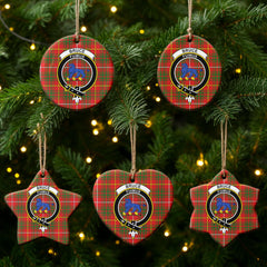 Bruce Modern Tartan Crest Christmas Ceramic Ornament