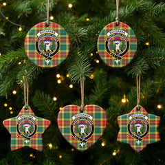 Buchanan Old Sett Tartan Crest Christmas Ceramic Ornament
