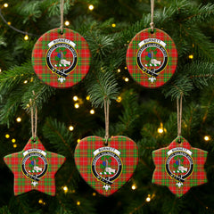 Burnett Ancient Tartan Crest Christmas Ceramic Ornament