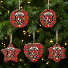 Butter Tartan Crest Christmas Ceramic Ornament