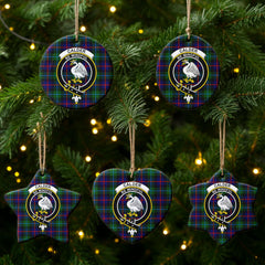 Calder (Calder-Campbell) Tartan Crest Christmas Ceramic Ornament