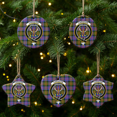 Carnegie Ancient Tartan Crest Christmas Ceramic Ornament