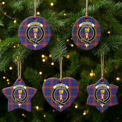 Chisholm Hunting Modern Tartan Crest Christmas Ceramic Ornament