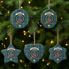 Clelland Tartan Crest Christmas Ceramic Ornament