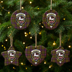 Cochrane Modern Tartan Crest Christmas Ceramic Ornament