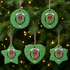 Currie Tartan Crest Christmas Ceramic Ornament