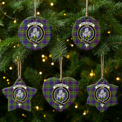 Dalrymple Tartan Crest Christmas Ceramic Ornament