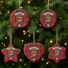 Drummond Modern Tartan Crest Christmas Ceramic Ornament