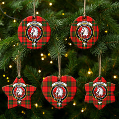 Dunbar Modern Tartan Crest Christmas Ceramic Ornament