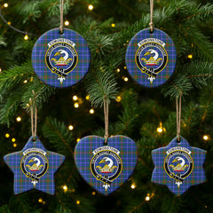 Edmonstone Tartan Crest Christmas Ceramic Ornament