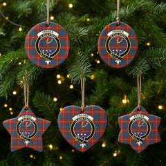 Fraser (of Lovat) Ancient Tartan Crest Christmas Ceramic Ornament