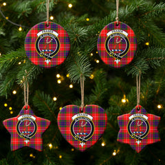 Fraser (of Lovat) Modern Tartan Crest Christmas Ceramic Ornament