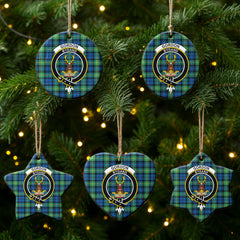 Gordon Ancient Tartan Crest Christmas Ceramic Ornament