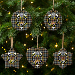 Gordon Weathered Tartan Crest Christmas Ceramic Ornament