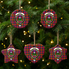 Gow (of Skeoch) Tartan Crest Christmas Ceramic Ornament