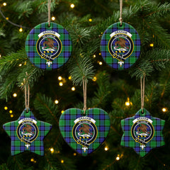 Graham of Menteith Modern Tartan Crest Christmas Ceramic Ornament