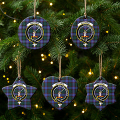 Guthrie Modern Tartan Crest Christmas Ceramic Ornament