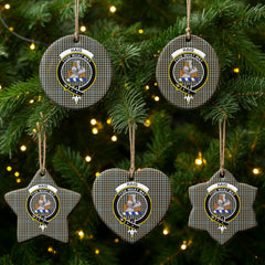 Haig Check Tartan Crest Christmas Ceramic Ornament